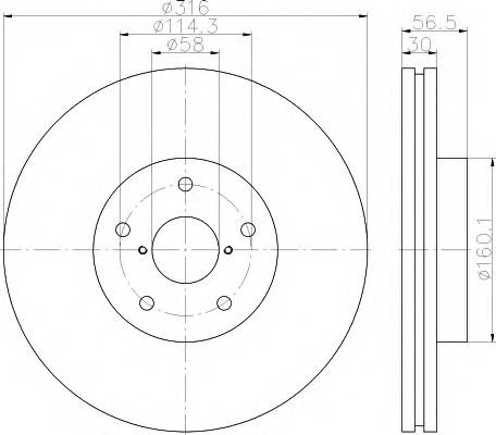 HELLA 8DD 355 116-361 Тормозной диск