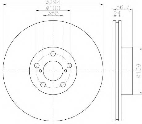 HELLA 8DD 355 112-051 Тормозной диск