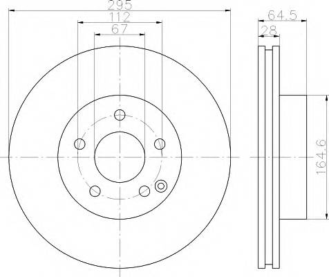 HELLA 8DD 355 114-201 Гальмівний диск