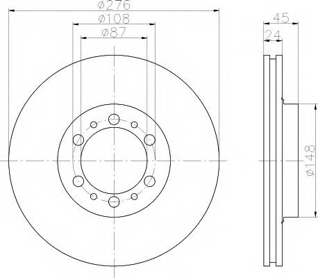 HELLA 8DD 355 105-131 Тормозной диск