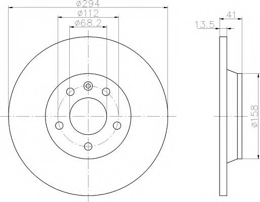 HELLA 8DD 355 106-661 Тормозной диск