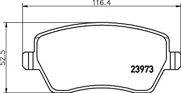 HELLA 8DB 355 010-851 Комплект гальмівних колодок,