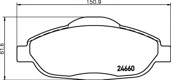 HELLA 8DB 355 013-911 Комплект тормозных колодок,