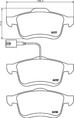 HELLA 8DB 355 014-241 Комплект гальмівних колодок,