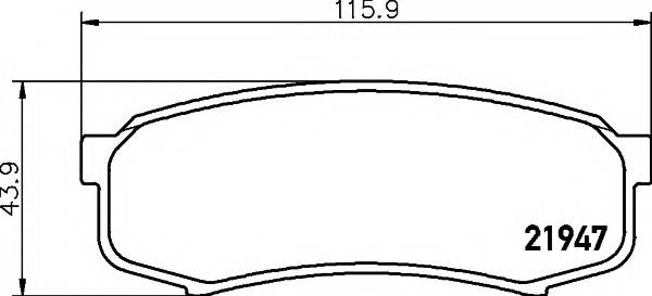 HELLA 8DB 355 016-831 Комплект гальмівних колодок,