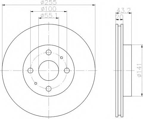 HELLA 8DD 355 108-881 Тормозной диск