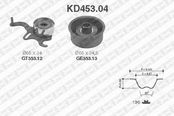 SNR KD453.04 Комплект ременя ГРМ