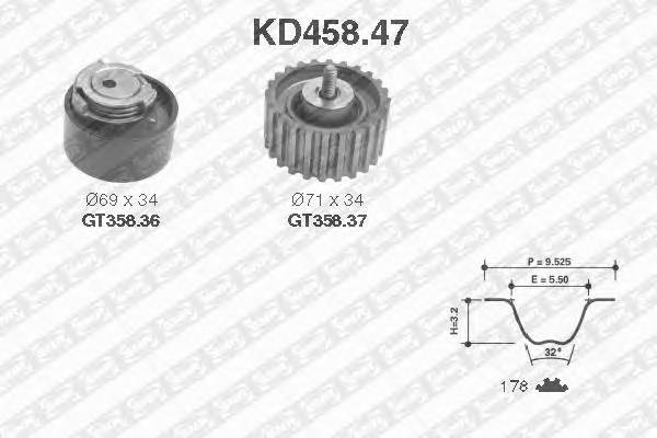 SNR KD458.47 Комплект ременя ГРМ