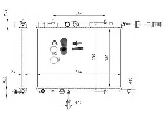 NRF 53424A CHODNICA PEUGEOT PARTNER/BERLINGO