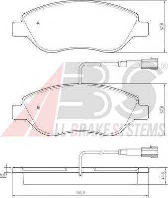 A.B.S. 37281 Комплект тормозных колодок,