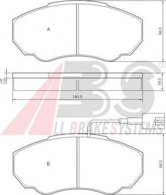 A.B.S. 37331 Комплект тормозных колодок,