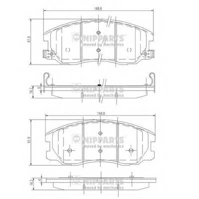 NIPPARTS J3600913 Комплект гальмівних колодок,