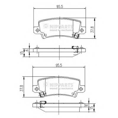 NIPPARTS J3612025 Комплект тормозных колодок,