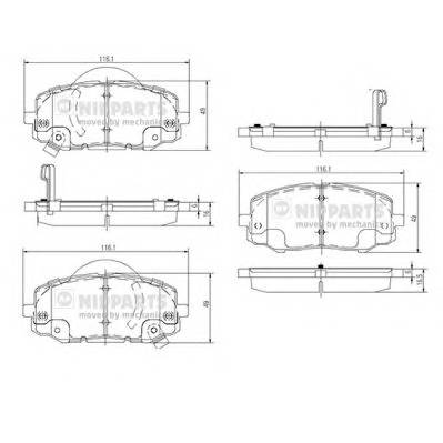 NIPPARTS N3600552 Комплект гальмівних колодок,