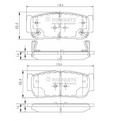 NIPPARTS N3610402 Комплект гальмівних колодок,