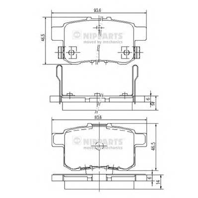 NIPPARTS N3614020 Комплект гальмівних колодок,