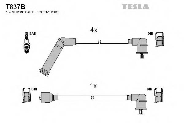 TESLA T837B Комплект проводов зажигания