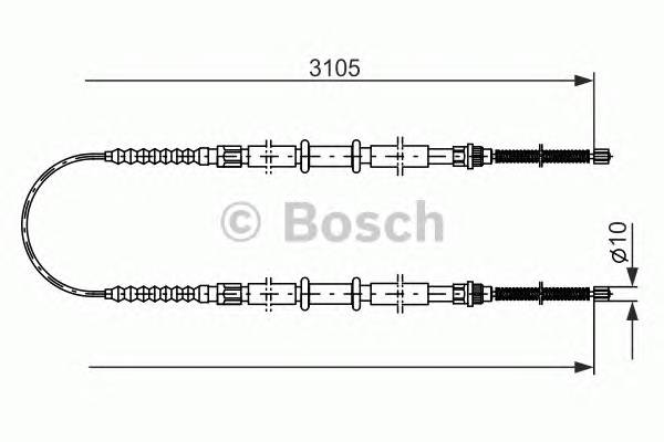 BOSCH 1 987 477 989 Трос, стоянкова гальмівна