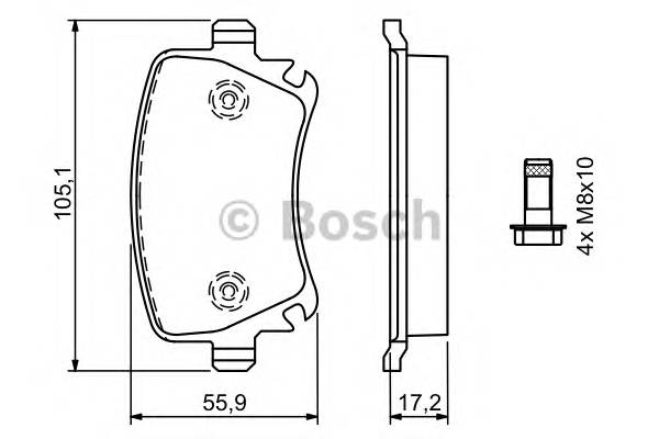 BOSCH 0 986 494 062 Комплект тормозных колодок,