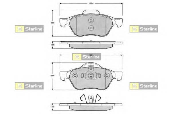 STARLINE BD S204 Гальмiвнi колодки, к-кт.