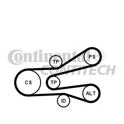 CONTITECH 6PK1440K1 Поликлиновой ременный комплект