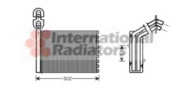 VAN WEZEL 58006201 Теплообменник, отопление салона