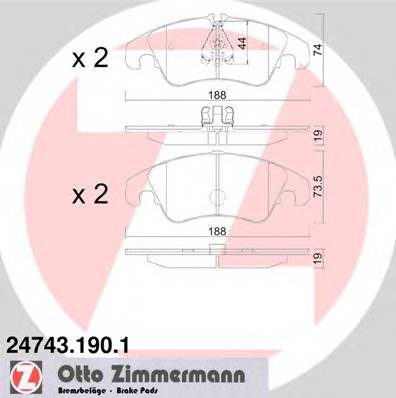 ZIMMERMANN 24743.190.1 Комплект тормозных колодок,