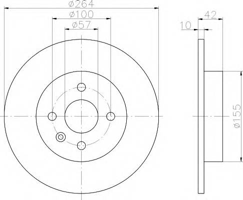 HELLA 8DD 355 110-271 Гальмівний диск