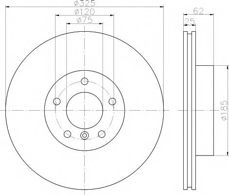 HELLA 8DD 355 112-231 Тормозной диск