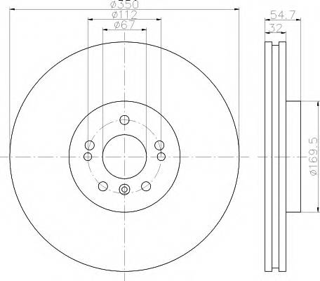 HELLA 8DD 355 113-191 Тормозной диск