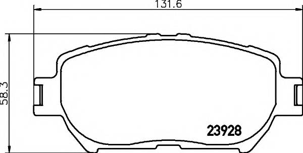 HELLA 8DB 355 010-431 Комплект гальмівних колодок,