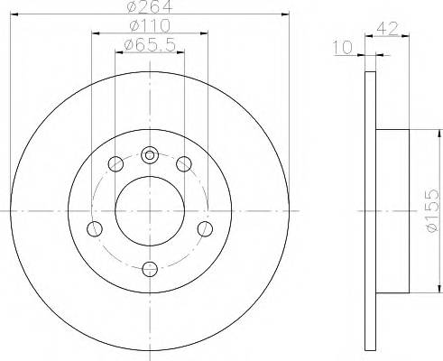 HELLA 8DD 355 106-111 Тормозной диск