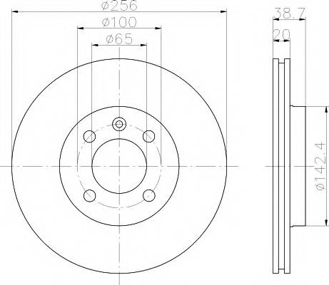 HELLA 8DD 355 101-321 Тормозной диск