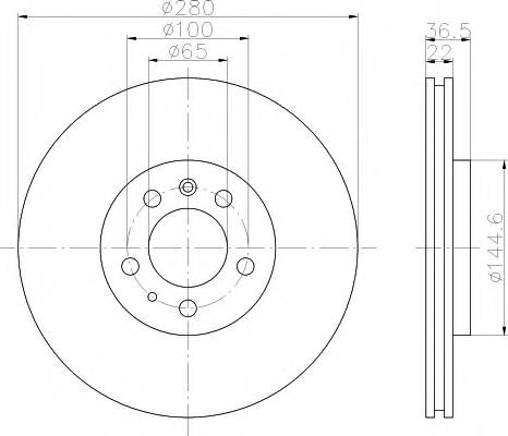 HELLA 8DD 355 105-381 Тормозной диск