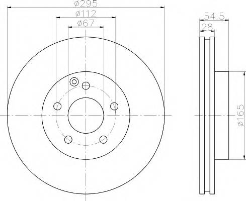 HELLA 8DD 355 108-801 Тормозной диск