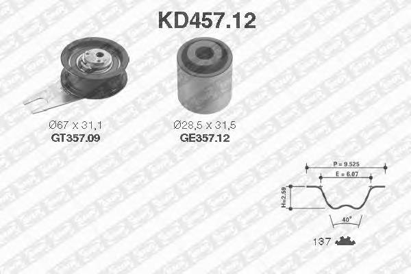 SNR KD457.12 Комплект ременя ГРМ