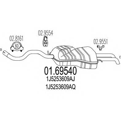 MTS 01.69540 Глушник вихлопних газів
