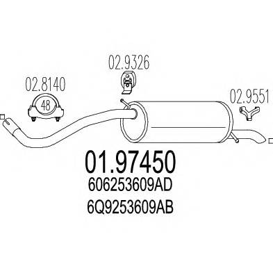 MTS 01.97450 Глушник вихлопних газів