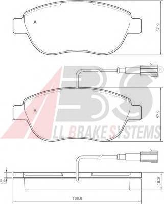 A.B.S. 37282 Комплект тормозных колодок,