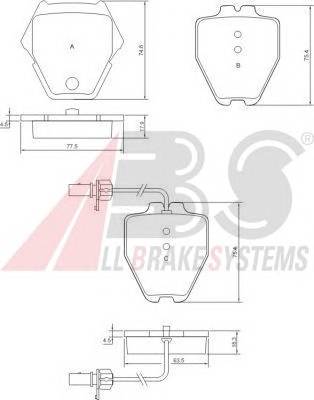 A.B.S. 37448 Комплект тормозных колодок,