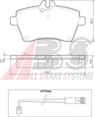 A.B.S. 37456 Комплект тормозных колодок,