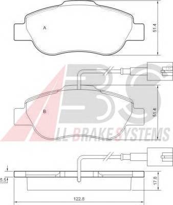 A.B.S. 37594 Комплект тормозных колодок,