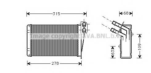 AVA QUALITY COOLING RT6228 Теплообменник, отопление салона