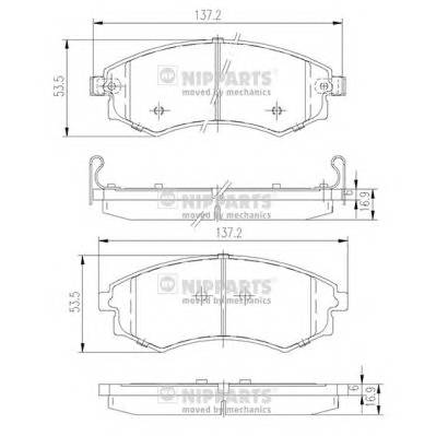 NIPPARTS J3600401 Комплект гальмівних колодок,