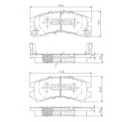 NIPPARTS J3601035 Комплект гальмівних колодок,