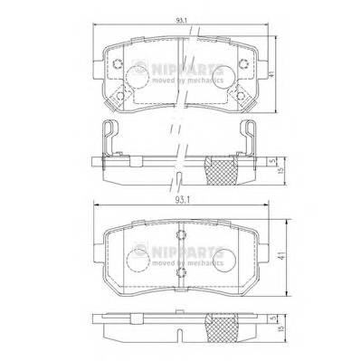 NIPPARTS J3610512 Комплект тормозных колодок,