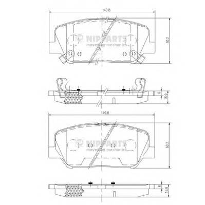 NIPPARTS N3600547 Комплект тормозных колодок,