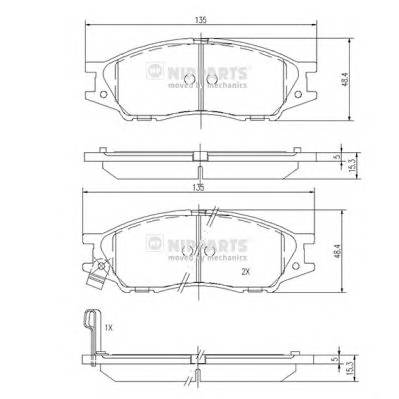 NIPPARTS N3601097 Комплект тормозных колодок,