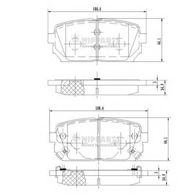 NIPPARTS N3610309 Комплект гальмівних колодок,