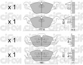 CIFAM 822-257-0 Комплект гальмівних колодок,